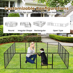 16 Panel 24/32/40 Inches Height Dog Playpen with Lock and Large Door-32 inches view 7
