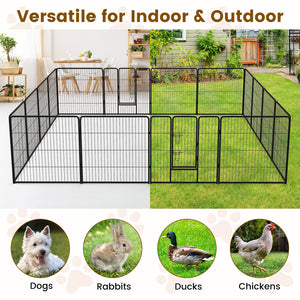 16 Panel 24/32/40 Inches Height Dog Playpen with Lock and Large Door-32 inches view 8