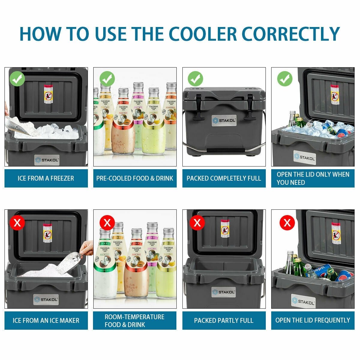 16 Quart 24-Can Capacity Portable Insulated Ice Cooler with 2 Cup Holders-Gray view 9