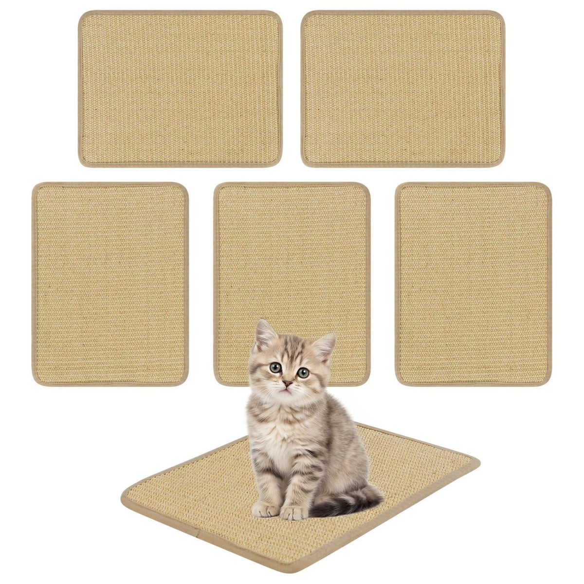16 x 12 Inch 6-Piece Cat Scratcher Mat Set