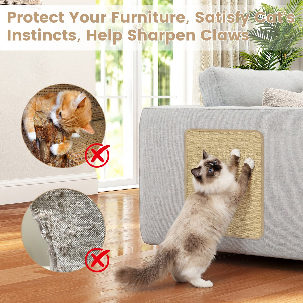 16 x 12 Inch 6-Piece Cat Scratcher Mat Set view 8