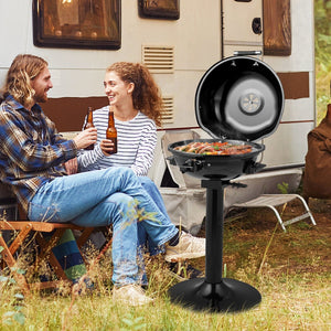 1600W Portable Electric BBQ Grill with Removable Non-Stick Rack-Black view 3