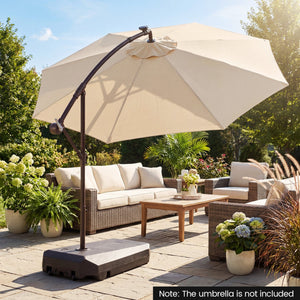 165 LBS, Cantilever Umbrella Base with Wheels and Cross Base view 3