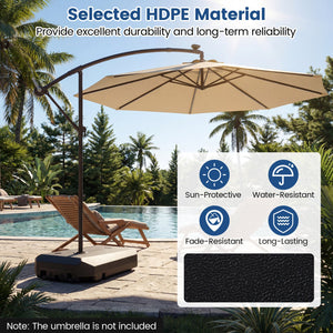 165 LBS, Cantilever Umbrella Base with Wheels and Cross Base view 7
