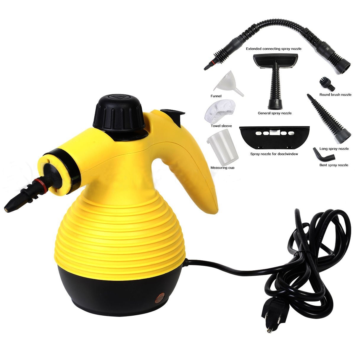 1050W Multi-Purpose Handheld Pressurized Steam Cleaner-Yellow view 3