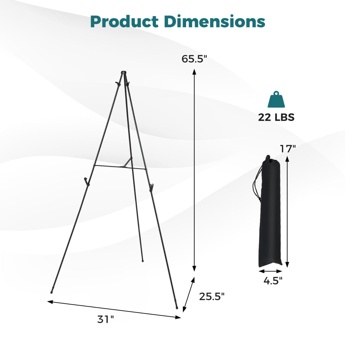 166 CM Metal Easel Stand Set 6-Pack-Black view 5