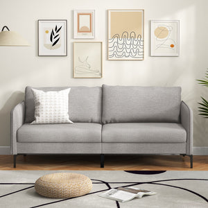 Modern 76 Inch Loveseat Sofa Couch for Apartment Dorm with Metal Legs-Gray view 2