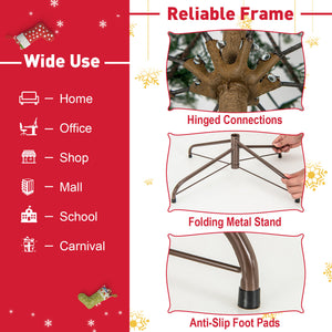 6.5/7.5 Feet Artificial Cypress Christmas Tree Pre-lit Hinged-6.5 ft view 9