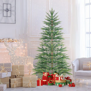 6.5/7.5 Feet Artificial Cypress Christmas Tree Pre-lit Hinged-6.5 ft view 2