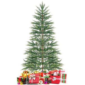 6.5/7.5 Feet Artificial Cypress Christmas Tree Pre-lit Hinged-6.5 ft view 4