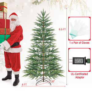 6.5/7.5 Feet Artificial Cypress Christmas Tree Pre-lit Hinged-6.5 ft view 5
