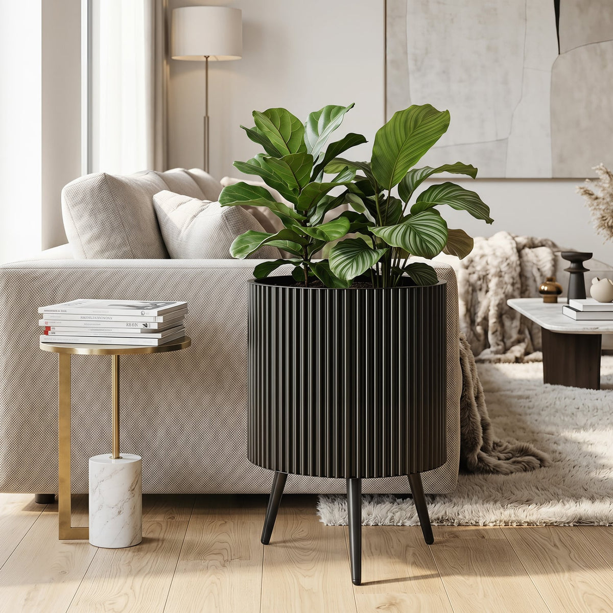 16.5 Inch Plant Pot with Stand and Tapered Legs for Garden view 2