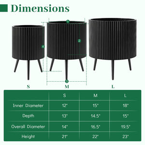 16.5 Inch Plant Pot with Stand and Tapered Legs for Garden view 5