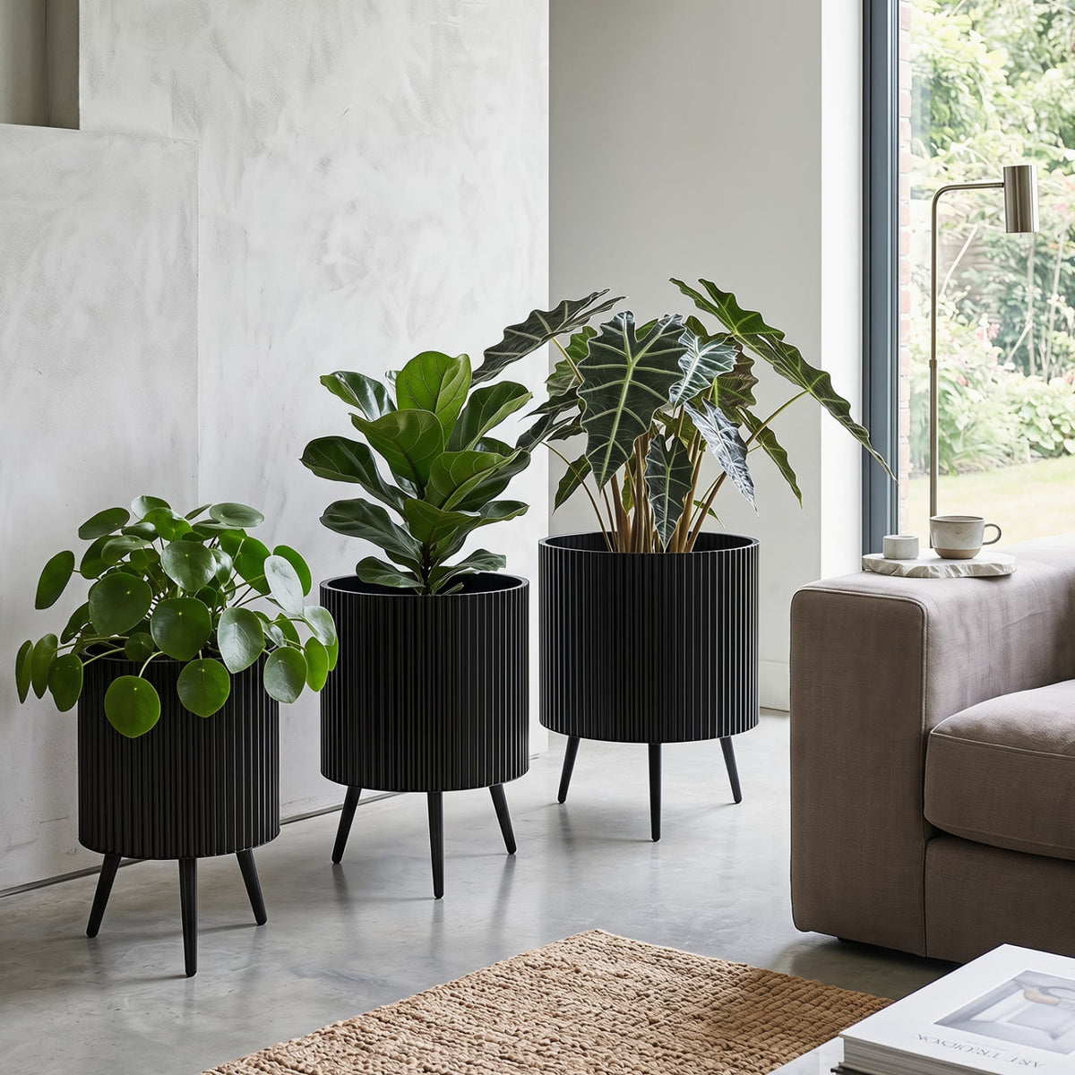 16.5 Inch Plant Pot with Stand and Tapered Legs for Garden view 6