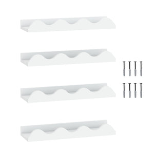 16 Inch Kids Bookshelf Set of 4 Floating Nursery Book Shelves for Decoration Book Toy Storage-White