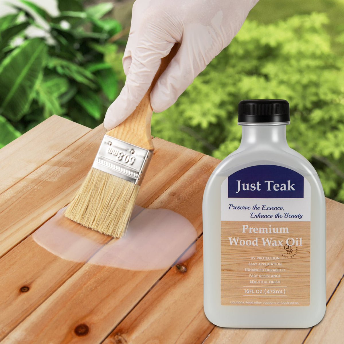 16 oz Wood Oil Cleaner and Brightener for Outdoor and Indoor Furniture Set of 2 view 3