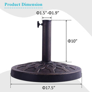 30lbs 18 Inch Heavy Duty Outdoor Patio Market Umbrella Base view 4