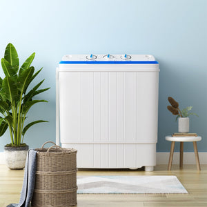 17.6 lbs Portable Washing Machine with Drain Pump-Blue view 2