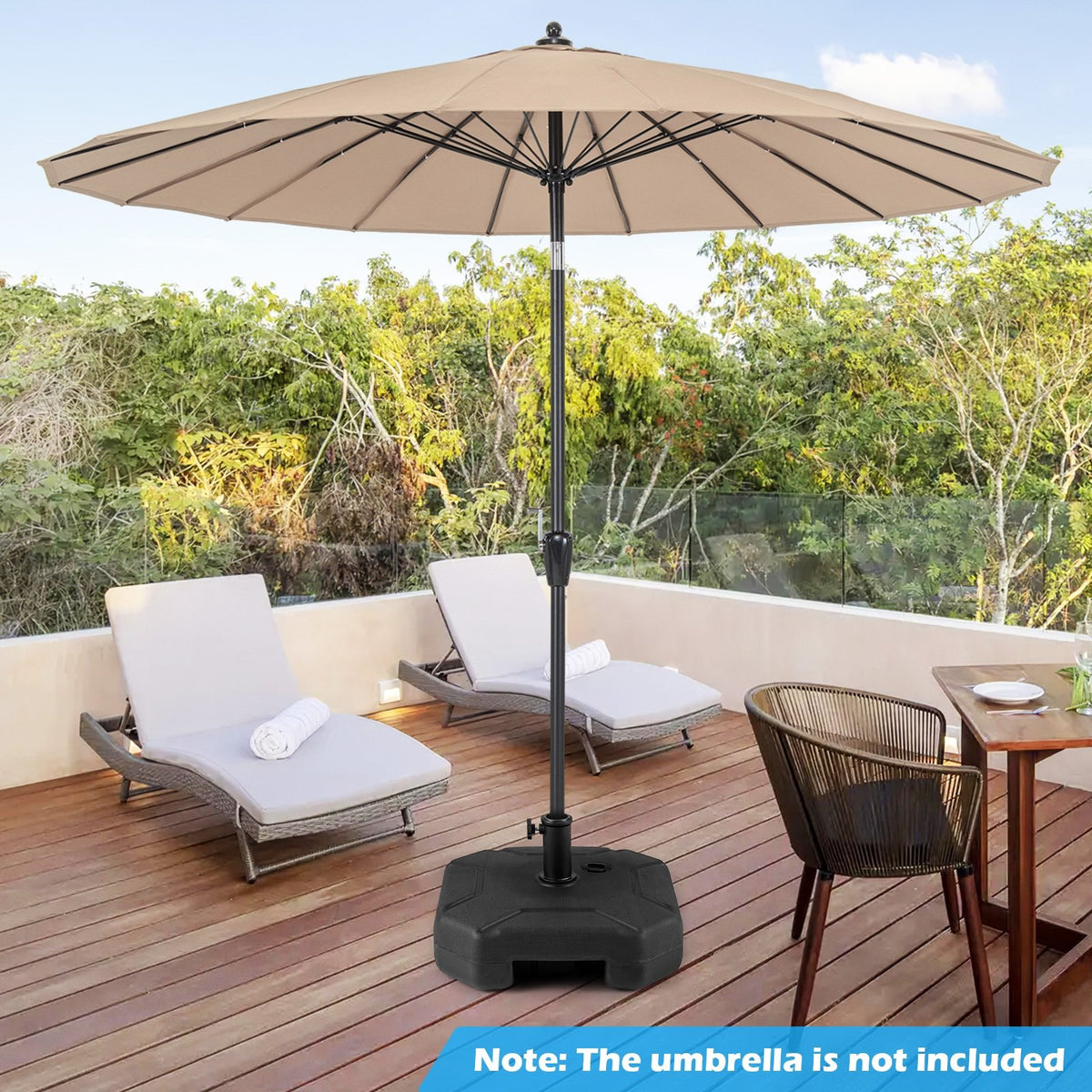17 Inch 88 LBS Heavy-Duty Fillable Umbrella Base with Handle view 3