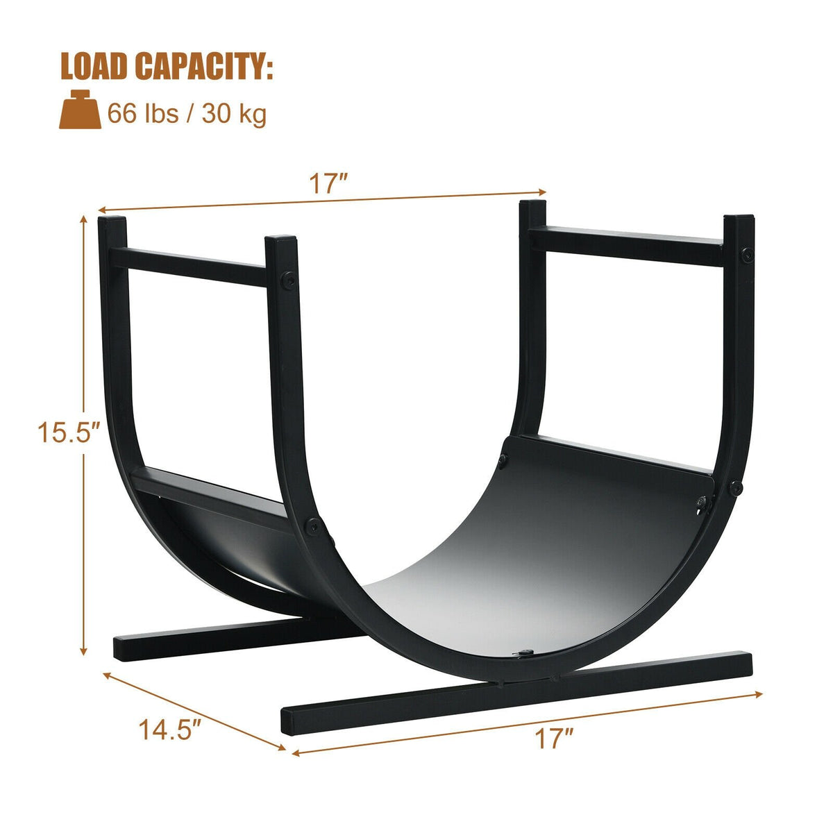 17 Inch U-Shaped Firewood Rack Steel view 4