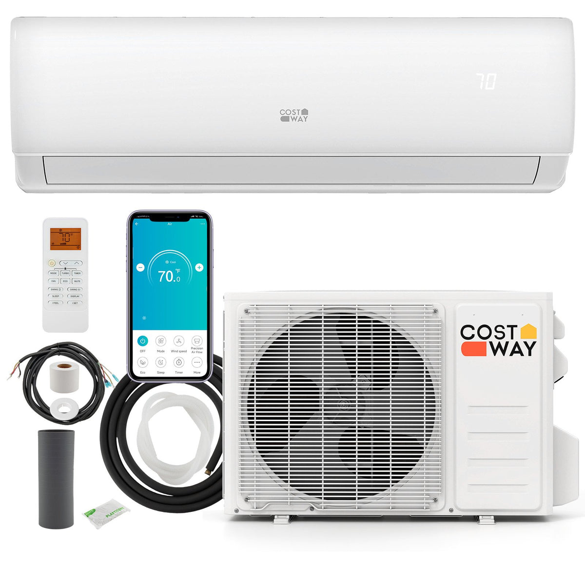 EchoCool Series​​ 17000 BTU 208/230V Mini Split Air Conditioner and Heater Pump System