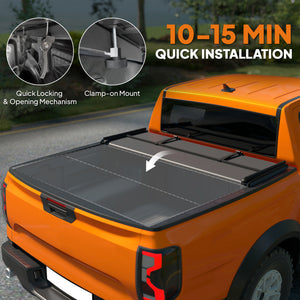 6.5'' Soft Tri-Fold Truck Bed Tonneau Cover for 6.4 ft Bed, Truck Bed Cover with Seal Strip, Black – view 4