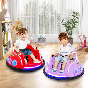 12V Electric Ride On Car with Remote Control and Flashing LED Lights-Purple view 2