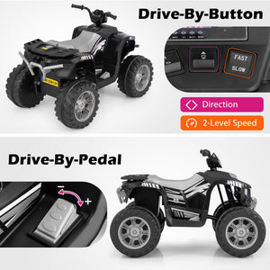 24V Kids Ride-On Electric ATV with Wireless Connection for Toddlers 3-8 Years Old-Black view 6