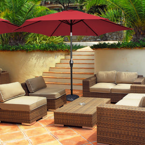 10 Feet Outdoor Patio Umbrella with Tilt Adjustment and Crank view 2