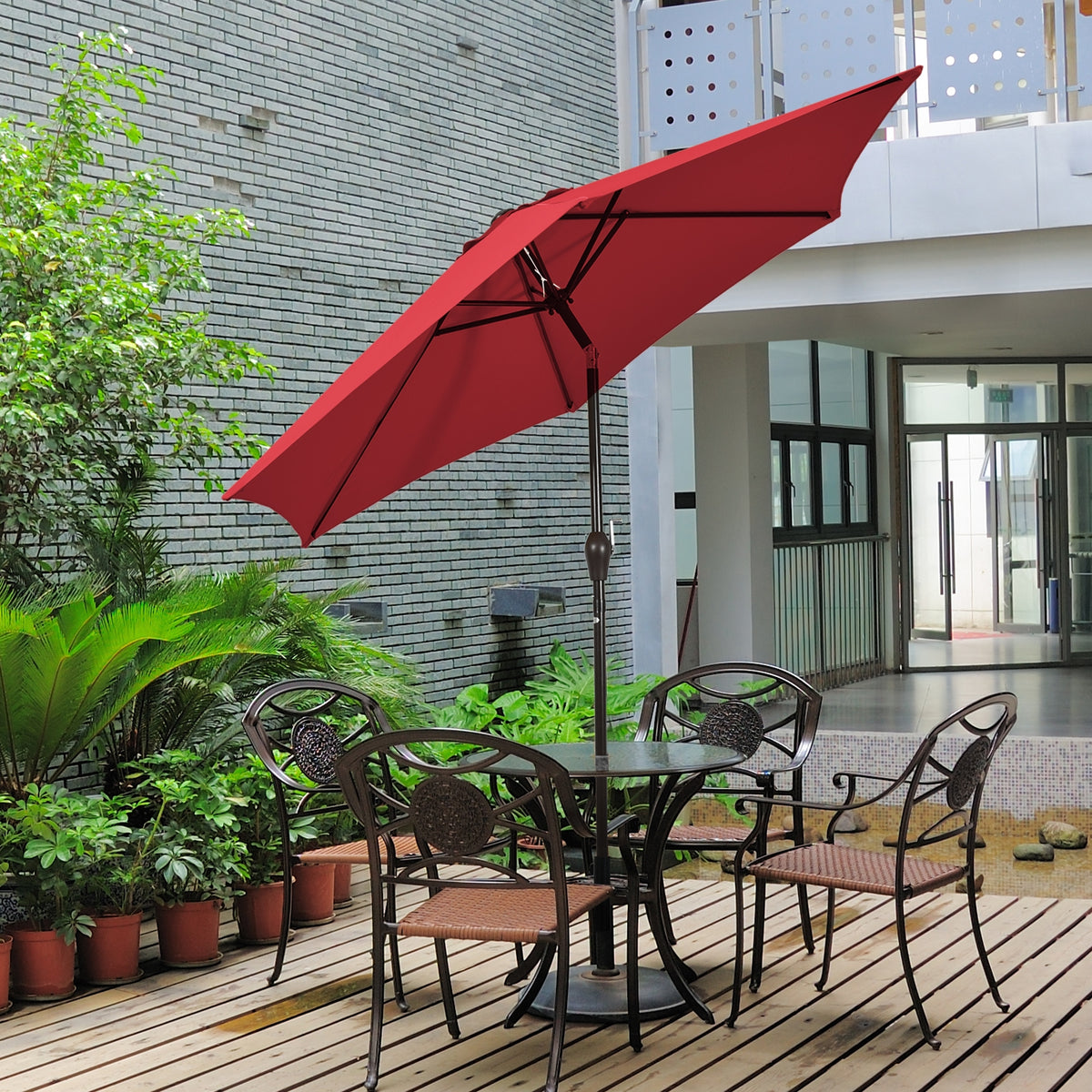 10 Feet Outdoor Patio Umbrella with Tilt Adjustment and Crank view 3