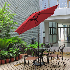 10 Feet Outdoor Patio Umbrella with Tilt Adjustment and Crank view 3