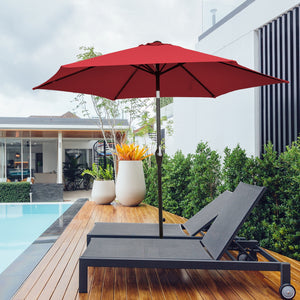 10 Feet Outdoor Patio Umbrella with Tilt Adjustment and Crank view 6