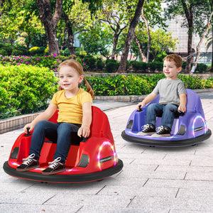 12V 360° Ride on Bumper Car for Toddlers with Remote Control-Purple view 2