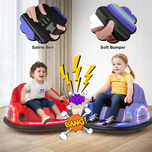 12V 360° Ride on Bumper Car for Toddlers with Remote Control-Purple view 6