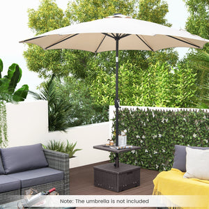 175 LBS Outdoor Fillable Umbrella Base with Table Tray-Brown view 6