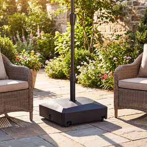 176 LBS Fillable Mobile Umbrella Base with 4 Wheels and 2 Locks-Black view 3