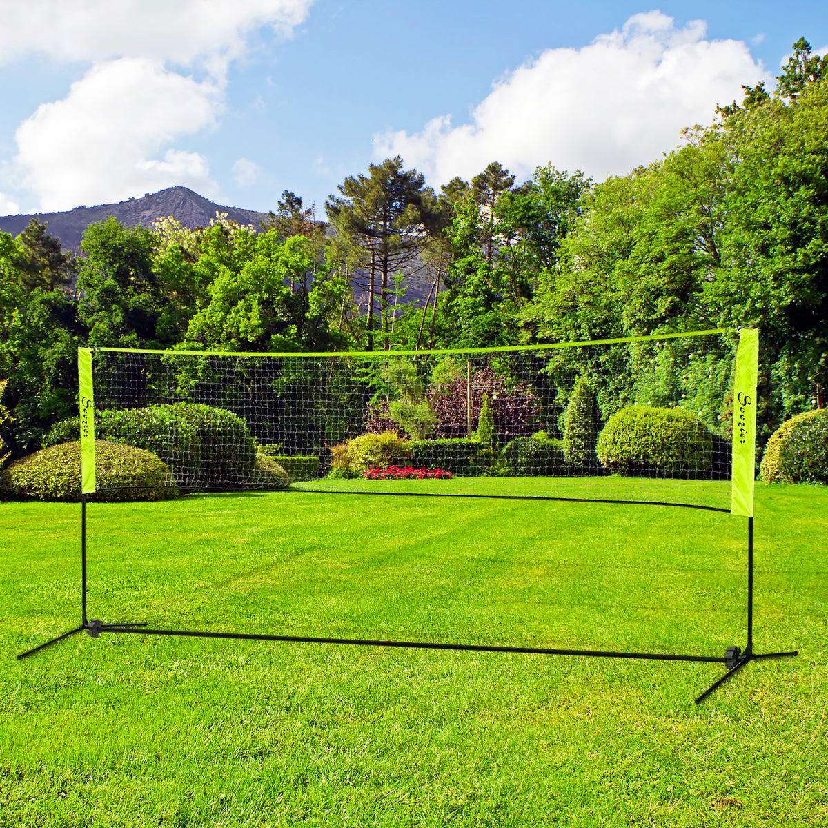 Soozier 10ft Badminton Net, Height Adjustable Outdoor Sports Net with Carry Bag, for Tennis, Pickleball and Volleyball