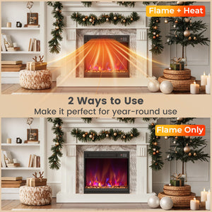 18/23/26 Inch 1500W Electric Fireplace Insert with Remote Control-18 inches view 6