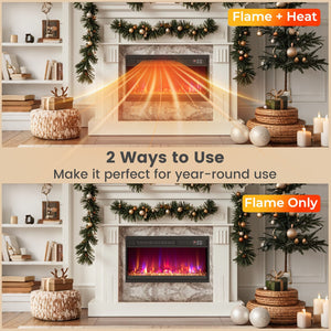 18/23/26 Inch 1500W Electric Fireplace Insert with Remote Control-23 inches view 6