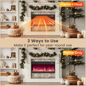 18/23/26 Inch 1500W Electric Fireplace Insert with Remote Control-26 inches view 6