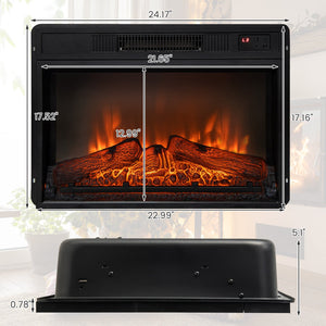 18/23 Inch Electric Fireplace Inserted with Adjustable LED Flame-23 inches view 4