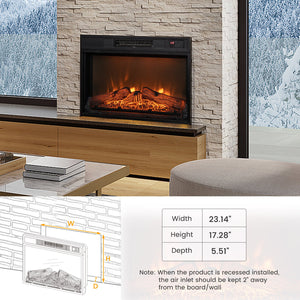 18/23 Inch Electric Fireplace Inserted with Adjustable LED Flame-23 inches view 6