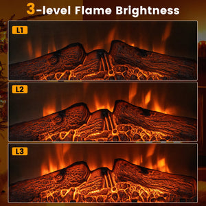 18/23 Inch Electric Fireplace Inserted with Adjustable LED Flame-23 inches view 7