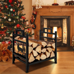 18.5 Inch Metal Firewood Rack with Dual Handles view 6