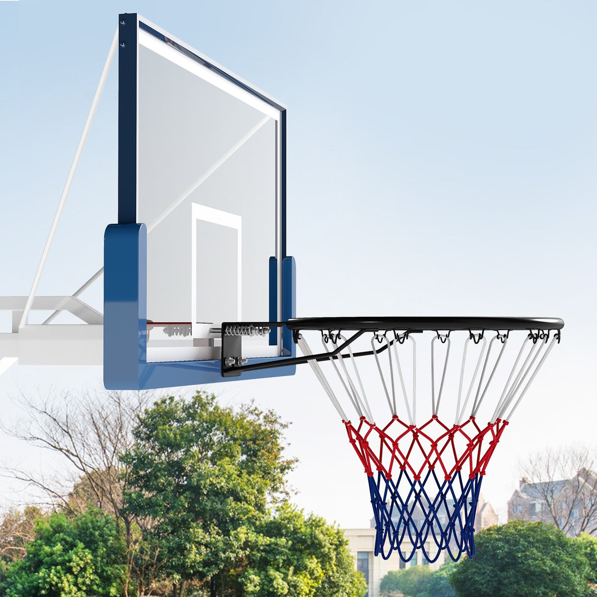18 inches Basketball Rim Heavy Duty Wall Mounted Basketball Rim Goal Replacement-Black view 2