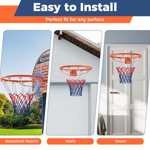 18 inches Basketball Rim Heavy Duty Wall Mounted Basketball Rim Goal Replacement-Orange view 7