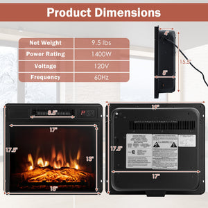 18 Inch Electric Fireplace Inserted with Adjustable LED Flame view 5