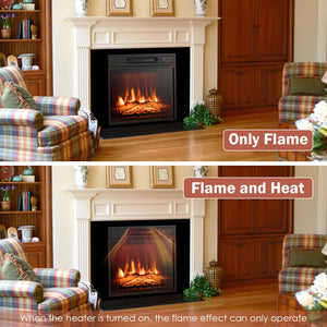 18 Inch Electric Fireplace Inserted with Adjustable LED Flame view 9