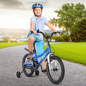 18 Feet Kids Bike with Removable Training Wheels-Navy view 2