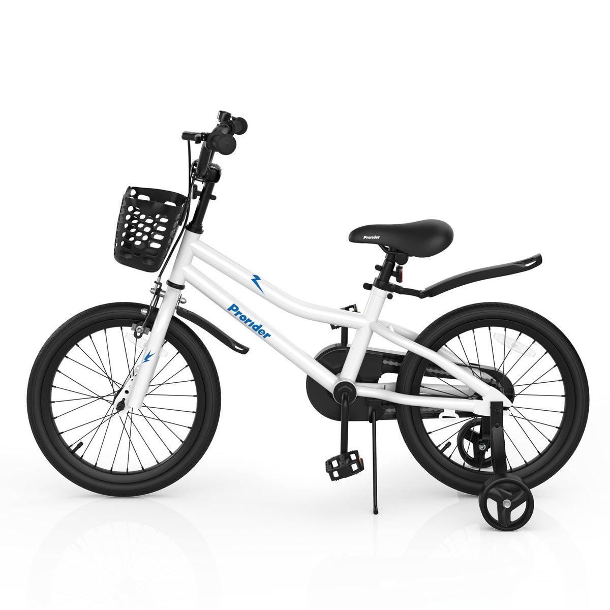 18 Feet Kids Bike with Removable Training Wheels-White view 4